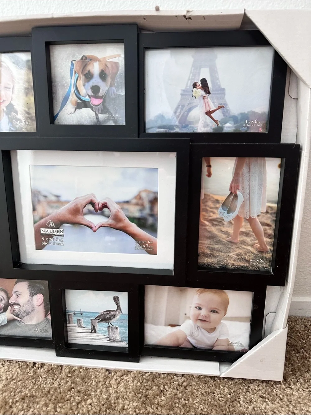Malden Black Multi-Opening Photo Frame Collage Wall Display